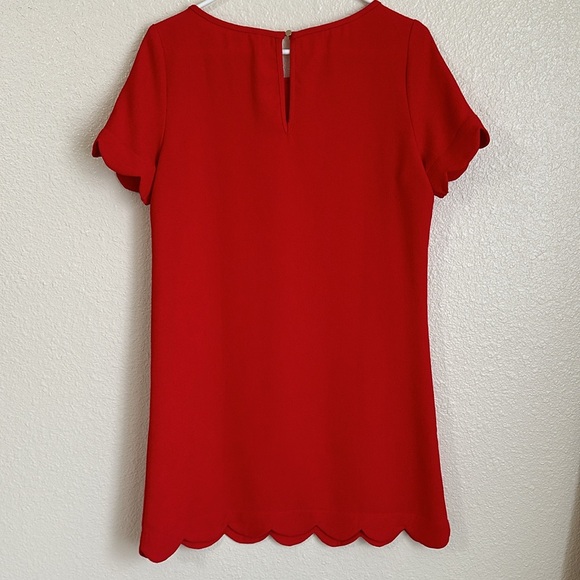 Mittoshop Short Sleeved Scalloped Red Dress - Picture 4 of 9